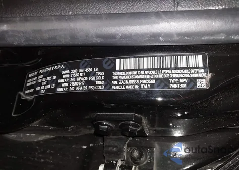 2020 Jeep Renegade Altitude 4X4 из США, поврежденный, VIN ZACNJBBB3LPM02569